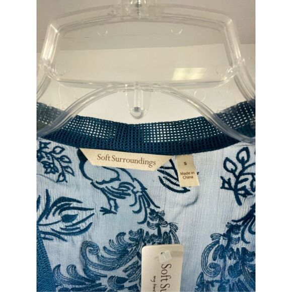 Soft Surroundings NWT Prancing Peacock Topper Seaport Size S - Picture 6 of 8
